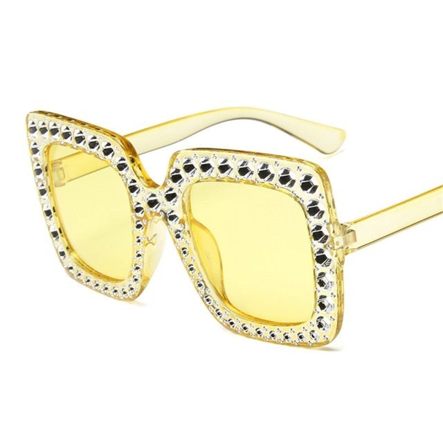 Oversize Sonnenbrille Damen – Mit Kristallen für Freizeit & Stil