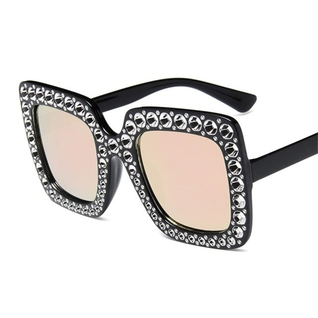 Oversize Sonnenbrille Damen – Mit Kristallen für Freizeit & Stil