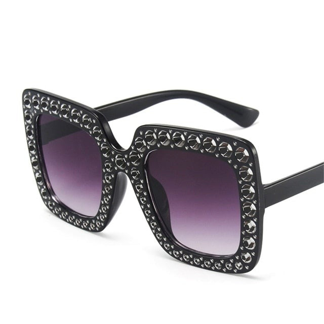 Oversize Sonnenbrille Damen – Mit Kristallen für Freizeit & Stil