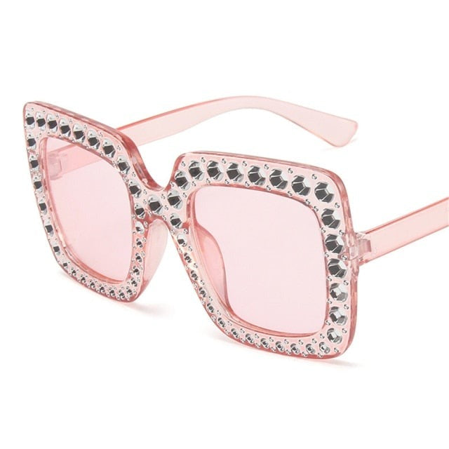 Oversize Sonnenbrille Damen – Mit Kristallen für Freizeit & Stil