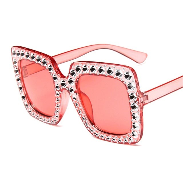 Oversize Sonnenbrille Damen – Mit Kristallen für Freizeit & Stil