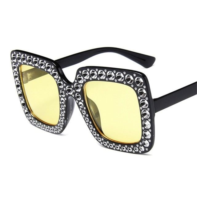 Oversize Sonnenbrille Damen – Mit Kristallen für Freizeit & Stil